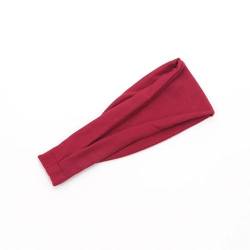 Stirnband Damen Winter Frauen Einfarbig Elastische Haarbänder Yoga Stirnband Mode Turban Make-Up Haar Hoop Geknotet Headwrap Haar Zubehör (Color : Wine Red) von SHBHWS