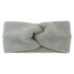 Stirnband Damen Winter Kreuz Breite Stirnbänder for Frauen Winter Wärmer Stricken Elastisches Haarband Turban Solide Bandana Schal Haar Zubehör (Color : Grey) von SHBHWS