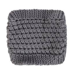 Stirnband Damen Winter Turban-Hut, gewebt, gedrehte Stirnbänder, solide, handgefertigte Strick-elastische Damen-Haarbänder, ohrgeschützt, warmes Winter-Stirnband (Color : Light Gray) von SHBHWS