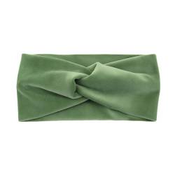 Stirnband Damen Winter Winter Kreuz Stirnbänder for Frauen Solide Haarband Elastische Sport Yoga Stirnband Headwear Mädchen Haarband Haar Zubehör (Color : Green) von SHBHWS