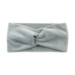 Stirnband Damen Winter Winter Kreuz Stirnbänder for Frauen Solide Haarband Elastische Sport Yoga Stirnband Headwear Mädchen Haarband Haar Zubehör (Color : Light Grey) von SHBHWS