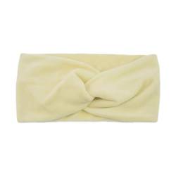 Stirnband Damen Winter Winter Kreuz Stirnbänder for Frauen Solide Haarband Elastische Sport Yoga Stirnband Headwear Mädchen Haarband Haar Zubehör (Color : Light Yellow) von SHBHWS