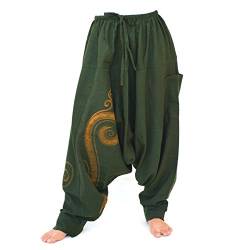 SHC Haremshose für Damen und Herren Aladinhose Pluderhose aus 100% Baumwolle Bedruckt von SHC - Siam Hippie Chic