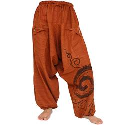 SHC Haremshose für Damen und Herren Aladinhose Pluderhose aus Reiner Baumwolle Bedruckt von SHC - Siam Hippie Chic