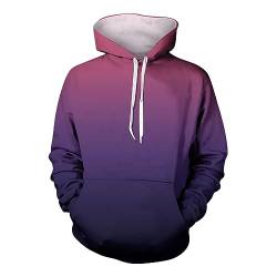 Kapuzenpullover Für Herren Unisex Oversized Batik Fleece Lange Ärmel Kapuzenpullover Mit Tasche Warm Tie Dye Hoody Sweatshirt Mit Kapuze Herren Kapuzenpullover Hoodie(1-Dark Purple,XL) von SHE.White