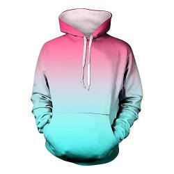 Oversize Hoodie Unisex Oversized Batik Fleece Lange Ärmel Kapuzenpullover Mit Tasche Warm Tie Dye Hoody Sweatshirt Mit Kapuze Herren Fleece Pullover(1-Pink,XXL) von SHE.White