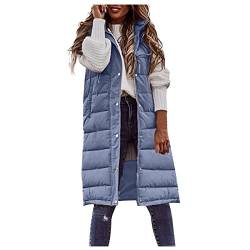 SHE.White Fahrradbekleidung Pullover Damen Winter Parka Mantel Damen Dauen Winterjacke Damen Strickfleecejacke Damen Lang Regenbekleidung Kurze Daunenjacke Damen Mountainbike Jacke(2-Light Blue,3XL) von SHE.White