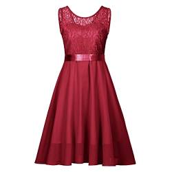 SHECO Cocktailkleid Damen Sale Ärmellos Knielang Abendkleider Damen Lang Damen Reißverschluss Kleid Spitze Hepburn Kleid Hollow Taille Ärmelloses Kleid Ärmellos Rundhalsausschnitt Mid Wade Kleid A123 von SHECO