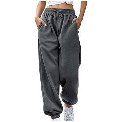 SHECO Jogginghose Damen Baumwolle Sporthose Lang Sporthose Frauen Locker Damenhose für Yoga Freizeit Trainingshose High Waist Sportbekleidung Yoga Hose von SHECO