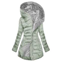 SHECO Winterjacke Damen Warm Kunstfell Elegant Lang Steppmantel Gefüttert Winddicht Winterparka Wintermantel Parka Jacke Warmer Halbdicker Frauen Winter Feiner Kapuze Und Kunstpelz Windjacke von SHECO