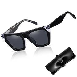 SHEEN KELLY Elegante Cat-Eye Sonnenbrille mit polarisierten Gläsern im Retro-Stil für Männer und Frauen, klare Sicht, UV400 Schutz von SHEEN KELLY