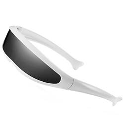 SHEEN KELLY Futuristisch Zyklop Sonnenbrille für Cosplay Schmale Zyklopen Erwachsene Party Wrap Gläser Spiegel von SHEEN KELLY