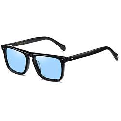 SHEEN KELLY Hochwertige Tony Stark Sonnenbrille quadratische Platte Material Rahmen polarisiert für Männer Frauen Sonnenbrille klassische Downey Glaslinse Acetatmaterial von SHEEN KELLY