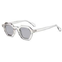 SHEEN KELLY Retro-Hexagon-Sonnenbrille für Männer und Frauen, trendige Vintage-Sonnenbrille, klein, quadratisch, schwarz, dunkel, 93er-Jahre-Brille von SHEEN KELLY