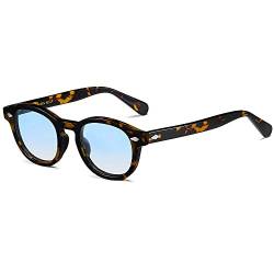 SHEEN KELLY Retro Hochauflösend ovale Sonnenbrille für Männer Frauen Piratenkapitän Johnny Depp Stil polarisierte Linse Acetat Material von SHEEN KELLY