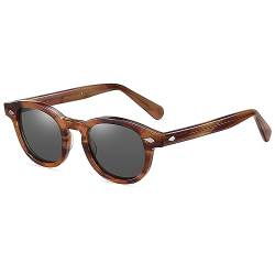 SHEEN KELLY Retro Hochauflösend ovale Sonnenbrille für Männer Frauen Piratenkapitän Johnny Depp Stil polarisierte Linse Acetat Material von SHEEN KELLY