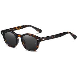 SHEEN KELLY Retro Hochauflösend ovale Sonnenbrille für Männer Frauen Piratenkapitän Johnny Depp Stil polarisierte Linse Acetat Material von SHEEN KELLY