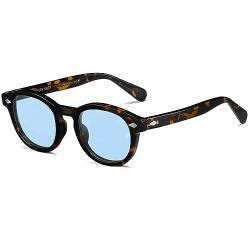 SHEEN KELLY Retro Hochauflösend ovale Sonnenbrille für Männer Frauen Piratenkapitän Johnny Depp Stil polarisierte Linse Acetat Material von SHEEN KELLY