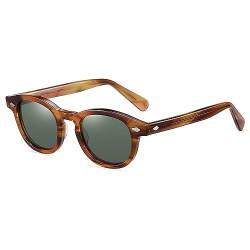 SHEEN KELLY Retro Hochauflösend ovale Sonnenbrille für Männer Frauen Piratenkapitän Johnny Depp Stil polarisierte Linse Acetat Material von SHEEN KELLY