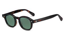 SHEEN KELLY Retro Hochauflösend ovale Sonnenbrille für Männer Frauen Piratenkapitän Johnny Depp Stil polarisierte Linse Acetat Material von SHEEN KELLY