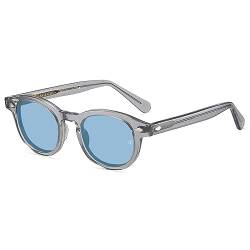 SHEEN KELLY Retro Hochauflösend ovale Sonnenbrille für Männer Frauen Piratenkapitän Johnny Depp Stil polarisierte Linse Acetat Material von SHEEN KELLY