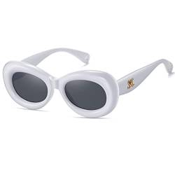 SHEEN KELLY Retro Oval Sonnenbrille Frauen Männer Trendy Niedliche Brillen Kreis Runde Party Bunte Brillen von SHEEN KELLY