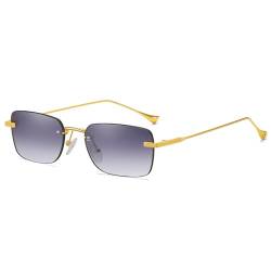 SHEEN KELLY Retro Rimless Sonnenbrille für Männer Frauen Unruhrin-dünne Rahmen Rechteckige Sonnenbrille UV-Portion Sonnenbrillen von SHEEN KELLY