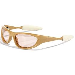 SHEEN KELLY Trendige Wrap-Around-Sonnenbrille für Männer und Frauen, Mode, Rechteck, dicker Rahmen, Sonnenbrille, stilvolle Sportbrillen von SHEEN KELLY