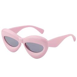 SHEEN KELLY Vintage Ovale Sonnenbrille für Frauen Männer Ninja Turtle Lips Brille Elliptische Gezeitenstrom Party Eyewear von SHEEN KELLY
