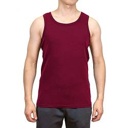 SHEEP RUN Leichtes Herren-Tanktop aus 100 % Merinowolle, feuchtigkeitsableitend, atmungsaktiv, Bourgogne, XL von SHEEP RUN