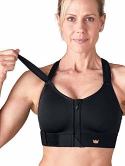 SHEFIT Flex Sport-BH für Damen, mittelstarker Halt, Schwarz, Medium von SHEFIT