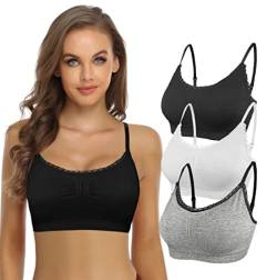 SHEKINI BH Damen Ohne Bügel Push Up BH Set Frauen Sexy Bustier Bralette Sport BH Nahtloser Abnehmbare Gepolstert BH Yoga Bra Top Fitnesstraining 3er Pack von SHEKINI