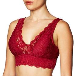 SHEKINI Damen Blumen Spitzen Bralette BH Bustier Ohne Bügel BH Gepolstert Cup Comfort Bra Unterwäsche von SHEKINI