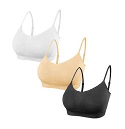 SHEKINI Damen Nahtlose Komfort Gepolsterter BH Bustier Push up Ohne Bügel Sports BH Yoga Stretch Yoga Bra Top 3er Pack (M/L,A-6005) von SHEKINI