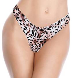 SHEKINI Damen Sexy Brasilianer Tanga Niedrige Taille Ruched Micro Bikinihose Bikini String Thong Schwarz Badeanzug Badehose für Frauen (XL, Leopard-2) von SHEKINI