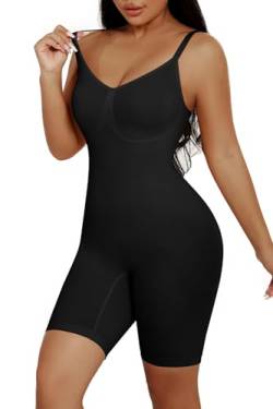 SHEKINI Shapewear Damen Body Shaper Bodysuit Nahtlos V-Ausschnitt Formende Bodys Bauchweg Ganzkörper Ärmellos Shaping Effektive Tank Top Jumpsuit Figurformender Taillenmieder Miederbody von SHEKINI