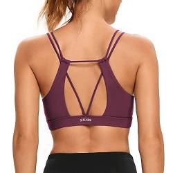 SHEKINI Sport BH Push up Bustier Damen Rücken Verkreuzt ohne Bügel Yoga Sport-BHS Atmungsaktiv Schock mit Gepolstert Fitness Lauf Yoga Bra von SHEKINI