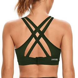 SHEKINI Sport BH Push up Bustier Damen Rücken Verkreuzt ohne Bügel Yoga Sport-BHS Atmungsaktiv Schock mit Gepolstert Fitness Lauf Yoga Bra von SHEKINI