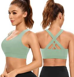 SHEKINI Sport BH Push up Bustier Damen Rücken Verkreuzt ohne Bügel Yoga Sport-BHS Atmungsaktiv Schock mit Gepolstert Fitness Lauf Yoga Bra von SHEKINI