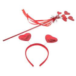 SHERCHPRY 1 Satz Stirnband-set Herzförmiges Stirnband Herz-stirnband Zum Valentinstag Haarband Herzschlag Valentinstag-headbopper Herz-fee-stick Pailletten Zubehör Plastik Fräulein von SHERCHPRY