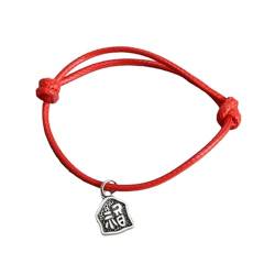 SHERCHPRY 1 Stück schwarze Armbänder Freundschaftsarmband armband für paare paartnerarmband freundschaftsarmbänder verstellbares Armband frauen armband einstellbar Perlen Schnur rotes Seil von SHERCHPRY