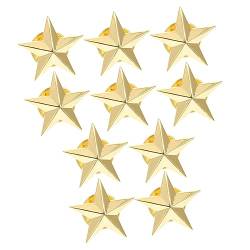 SHERCHPRY 10St Pentagramm-Abzeichen Hüte für Männer USA 5-Punkte-Sternabzeichen Golddekor Rucksack für Damen Abzeichen mit Stern-Anstecknadeln aus Legierung Sternstifte Mode von SHERCHPRY
