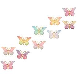 SHERCHPRY 10st Farbverlauf Schmetterling Schmetterlingsanhänger Aus Kunstharz Handyhülle Mit Charme Bastelmaterialien Selber Machen Diy Harz Handwerk Dekor Eben Halskette von SHERCHPRY