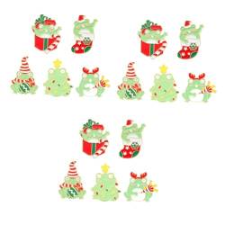 SHERCHPRY 15 Stk Frosch Brosche Weihnachtsbruststift Strumpf Stuffer Geschenke Weihnachtsstifte Geschenke für kleine Geschenke weihnachtskostüm zubehör weihnachtskleidung corsage Metall von SHERCHPRY