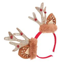 SHERCHPRY 1Stk Weihnachtsstirnband Weihnachtselchohren Kopfbedeckung weihnachtselch stirnband Tiara Haarbänder Weihnachtshaarband für Kinder Kopfschmuck für Partygirls Geweih Haarschmuck von SHERCHPRY