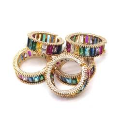 SHERCHPRY 1stk Offener Zehenring Damenringe Im Meraldschliff Frauen Quadratischen Ring Vintage Regenbogen-fingerring Verstellbarer Offener Ring Frauen Retro Fräulein Juwel Schmuck von SHERCHPRY