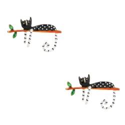 SHERCHPRY 2 Stk Pullover Brosche Mini-Tierbrosche Tierbroschen aus Emaille weihnachtsgeschenke weihnachts präsente Bankettbrosche Brosche in Katzenform Paar Modelle Dornschließe Student von SHERCHPRY