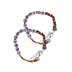 SHERCHPRY 2St Freundschaftsarmbänder aus Perlen Geburtstagsgeschenk geflochtene Armbänder gay Handgelenkdekoration Armband für Frauen Europäisch und amerikanisch Pride Fräulein von SHERCHPRY