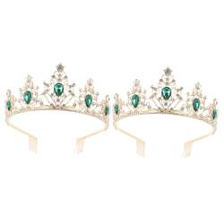 SHERCHPRY 2St Krone Haarschmuck Prinzessinnenkronen Kronen-Tiara Haarschmuck aus Strass Tiara für Frauen Hochzeitszubehör Europäisch und amerikanisch Kopfbedeckung Gürtel Stirnband Fräulein von SHERCHPRY