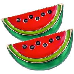 SHERCHPRY 2St Wassermelonenbrosche abstecknadeln pines Bulk-Emaille-Pins Wassermelonen-Reversabzeichen Mantelkleid trendige Kleider Hemdklammern Wassermelonen-Brosche Kleidung Cardigan-Clip von SHERCHPRY